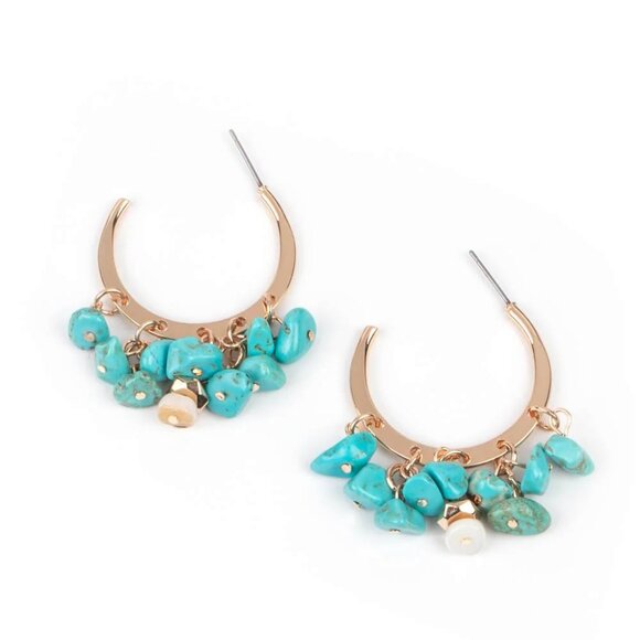 Paparazzi Jewelry Accessories - Gorgeously Grounding - Gold Earrings - Vintage - Picture 4 of 4